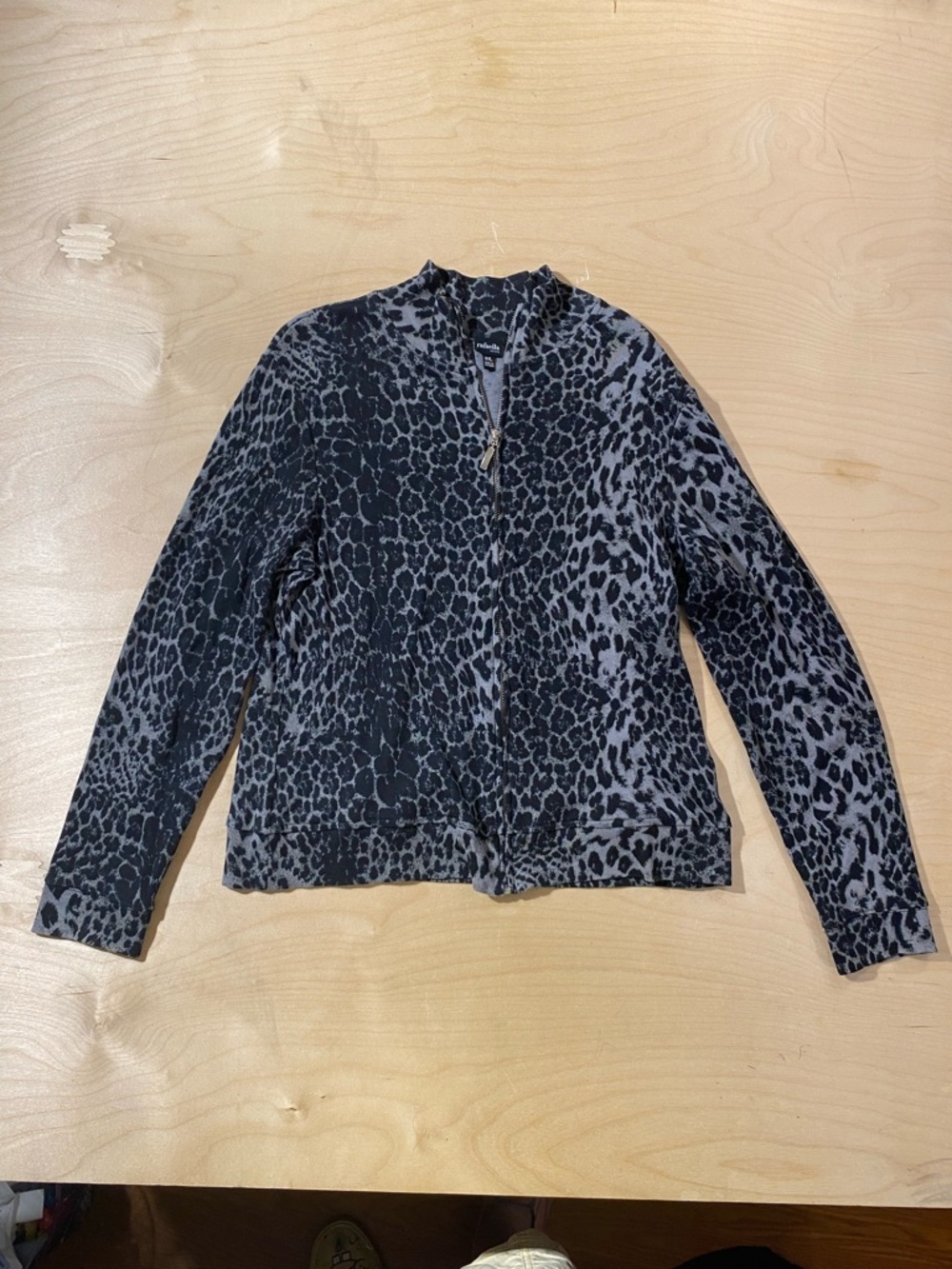 Rafaella Black & Gray Leopard Print Jacket PL (QY)